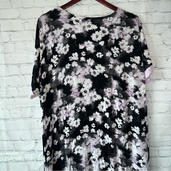 Secret Treasures Black, Purple & White floral long dress size XL - Picture 6 of 8